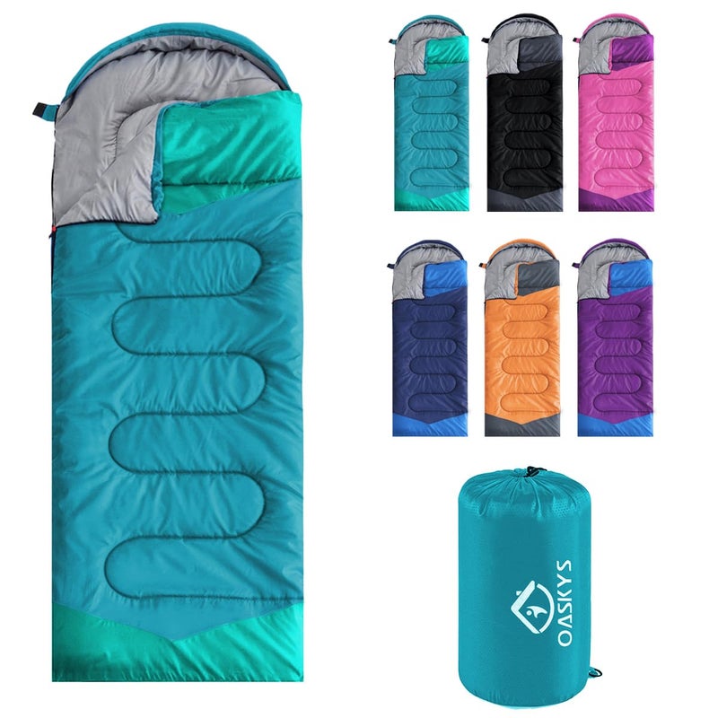 oaskys Camping Sleeping Bag - 3 Season Warm & Cool Weather - Summer Spring Fall Lightweight Waterproof for Adults Kids - Camping Gear Equipment, Traveling, and Outdoors - Image 1